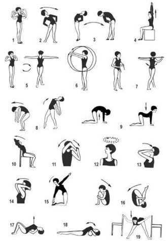 Una serie de ejercicios para la osteocondosis